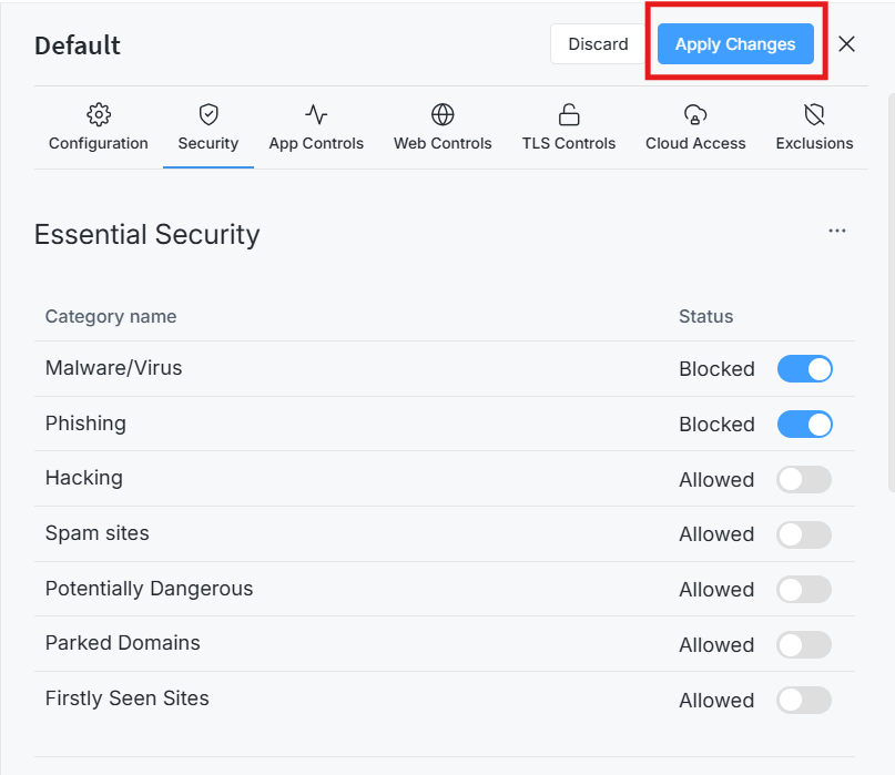 Enabling Default Policy