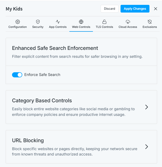 Enforcing Safe Search for Kids