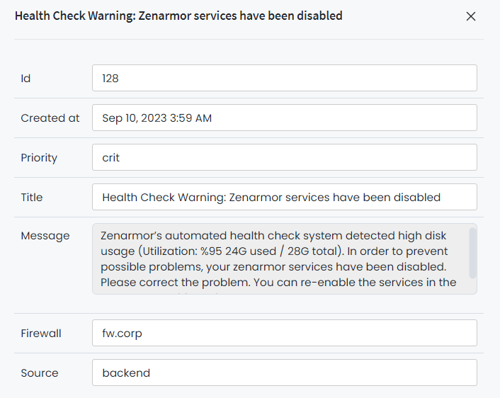 Zenarmor services have been disabled