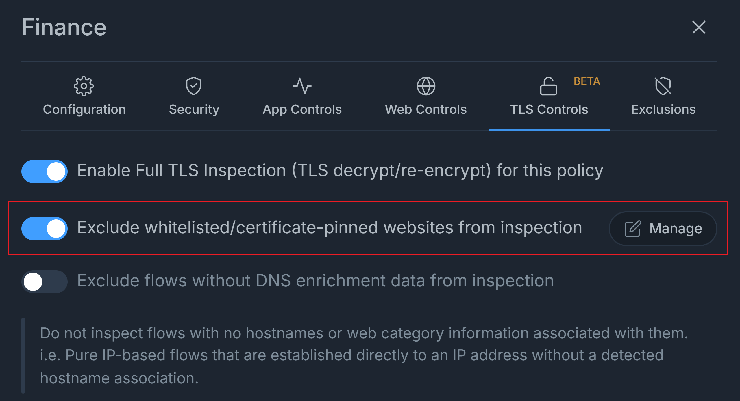 Enable full TLS inspection for the Top 100K sites in a Policy