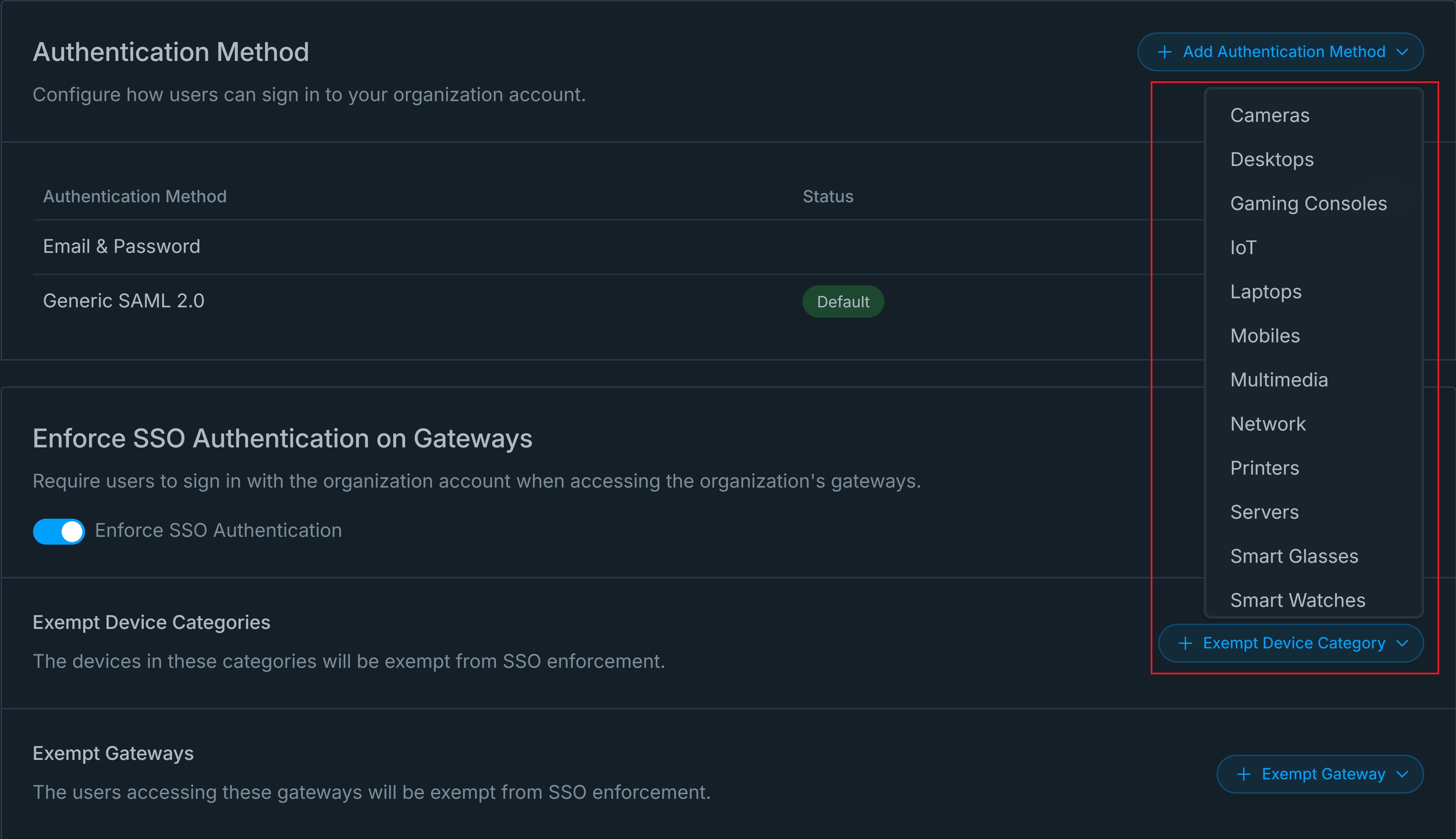 Excluding Device Categories