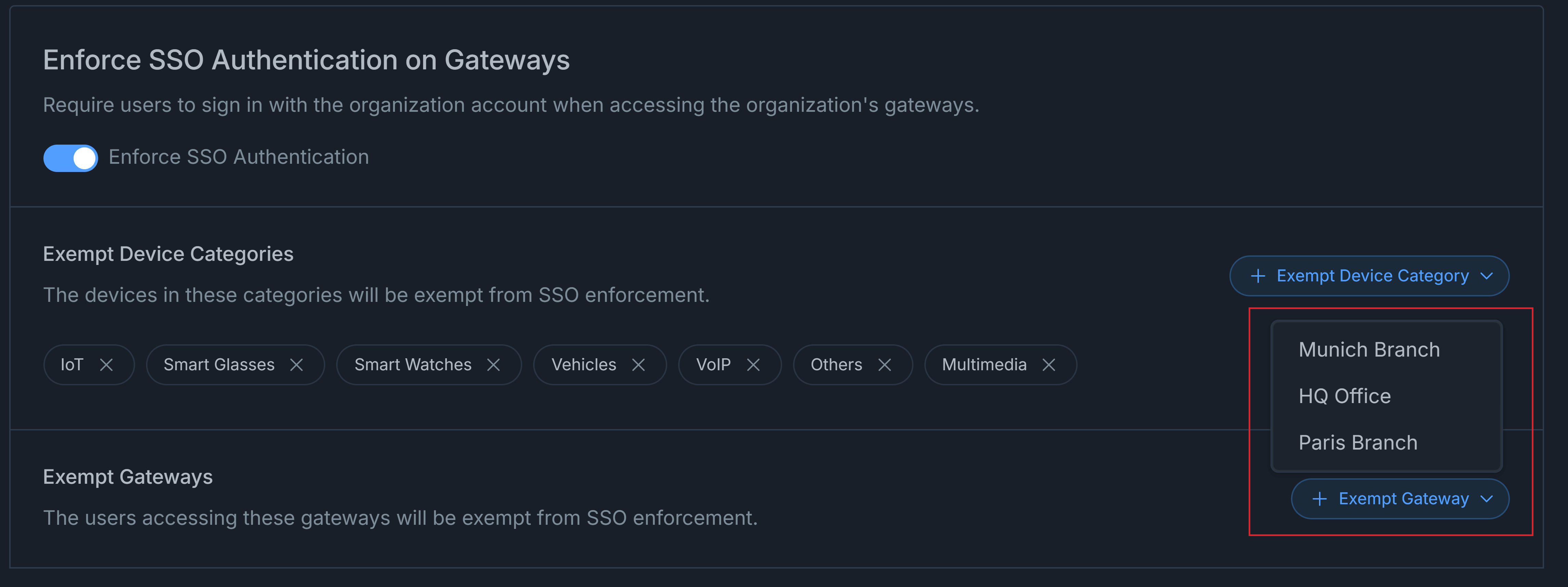 Excluding Gateways