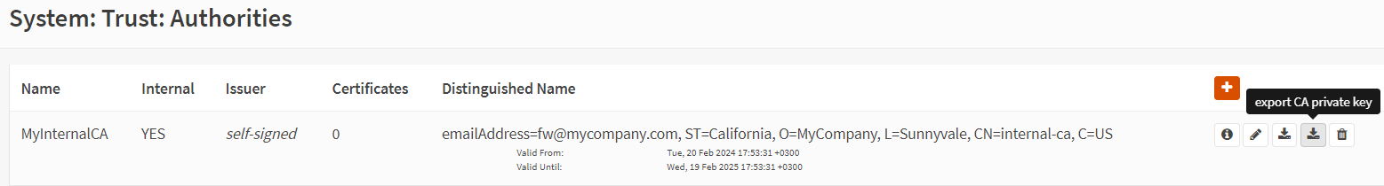 Export Certificate Authority (CA) Private Key