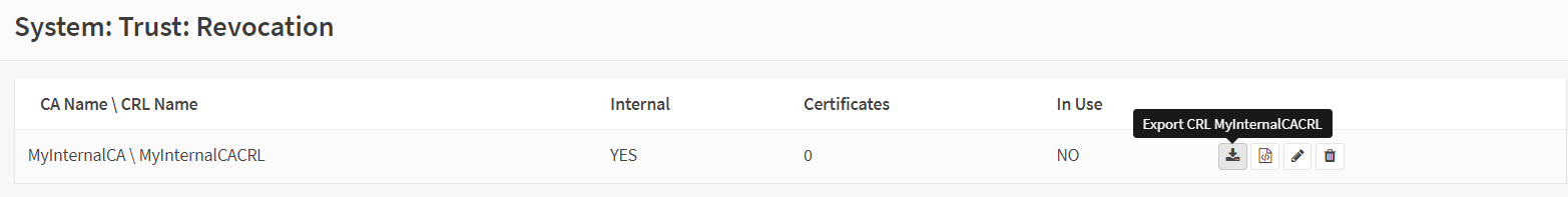Export Certificate Revocation List