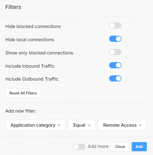 Filtering Remote Access App Category