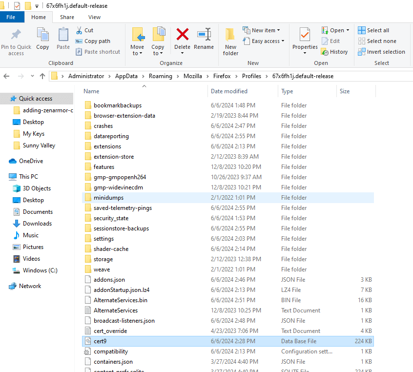 Accessing Firefox Certificates DB File