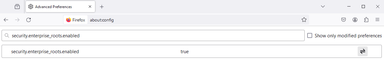 Firefox Enabling Enterprise Root Certificates