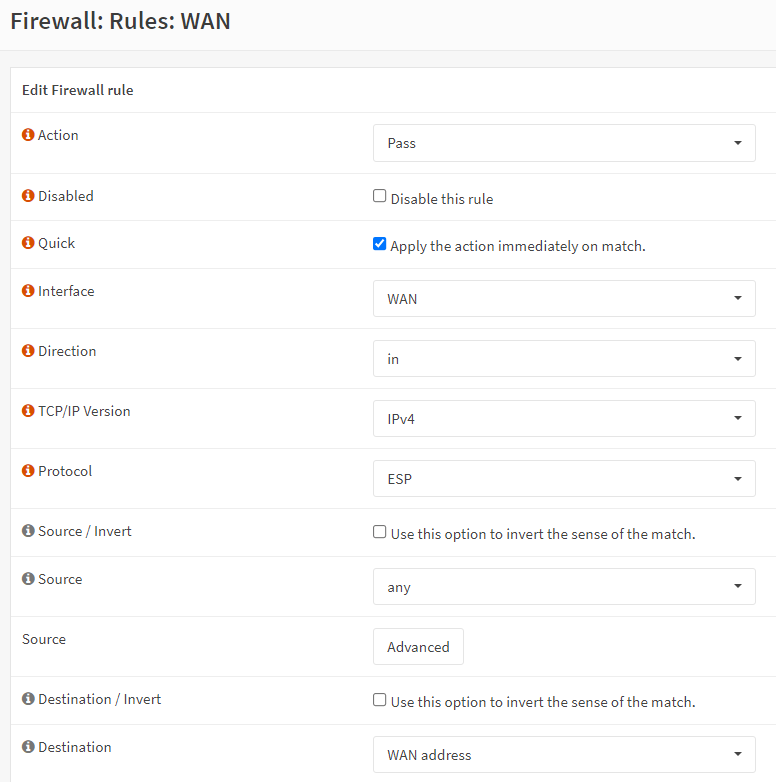 Defining firewall rule for ESP access-1