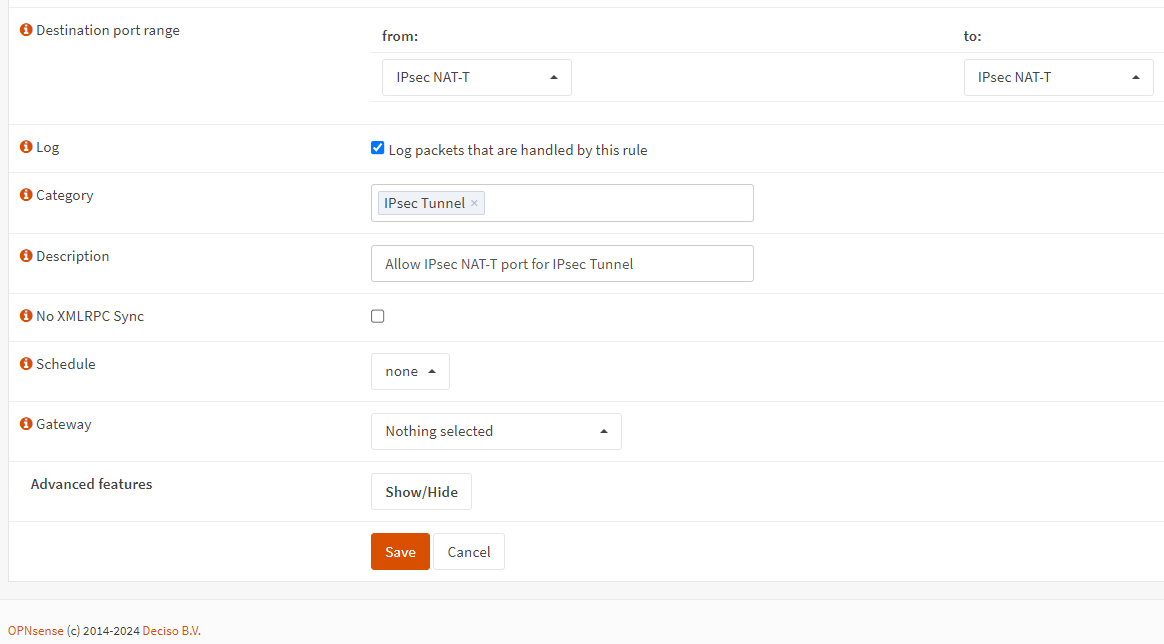 Defining firewall rule for IPsec NAT-T access-1
