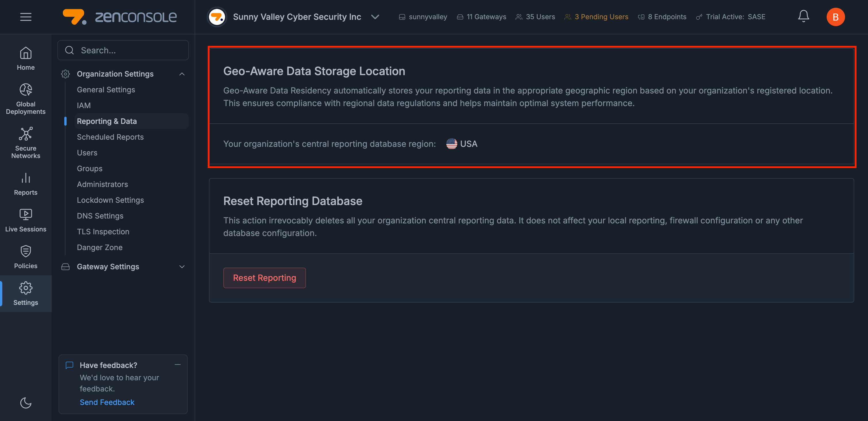 Central Reporting Geo-Aware Data Residency