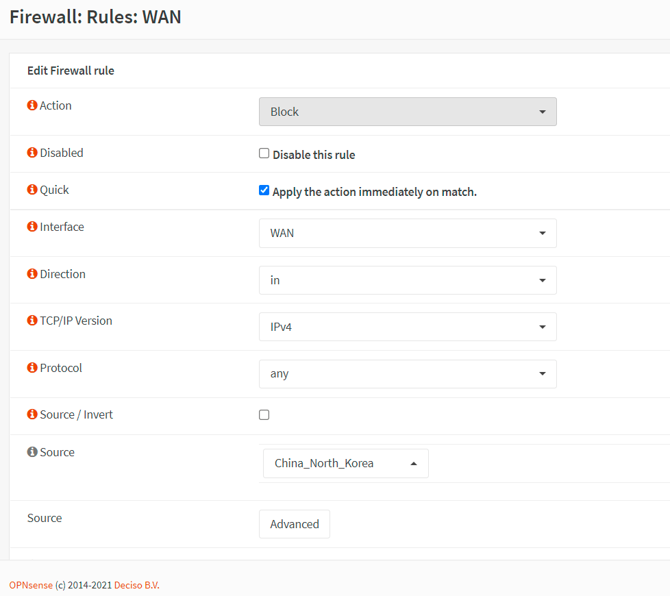 Creating firewall rule for blocking incoming traffic from GeoIP locations-1