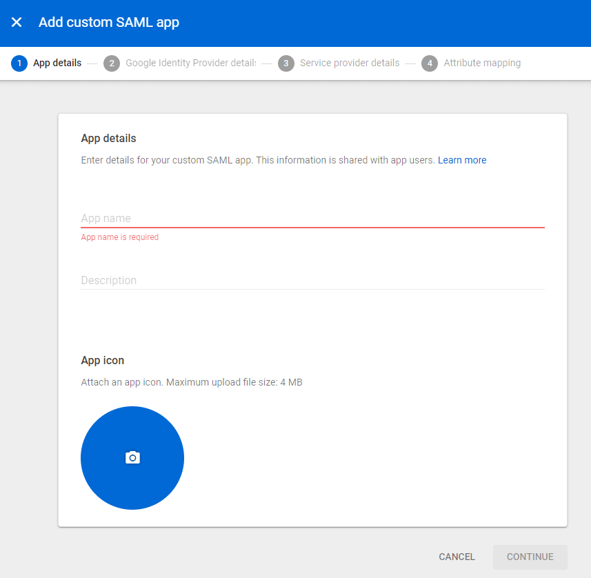 Google SAML App Details