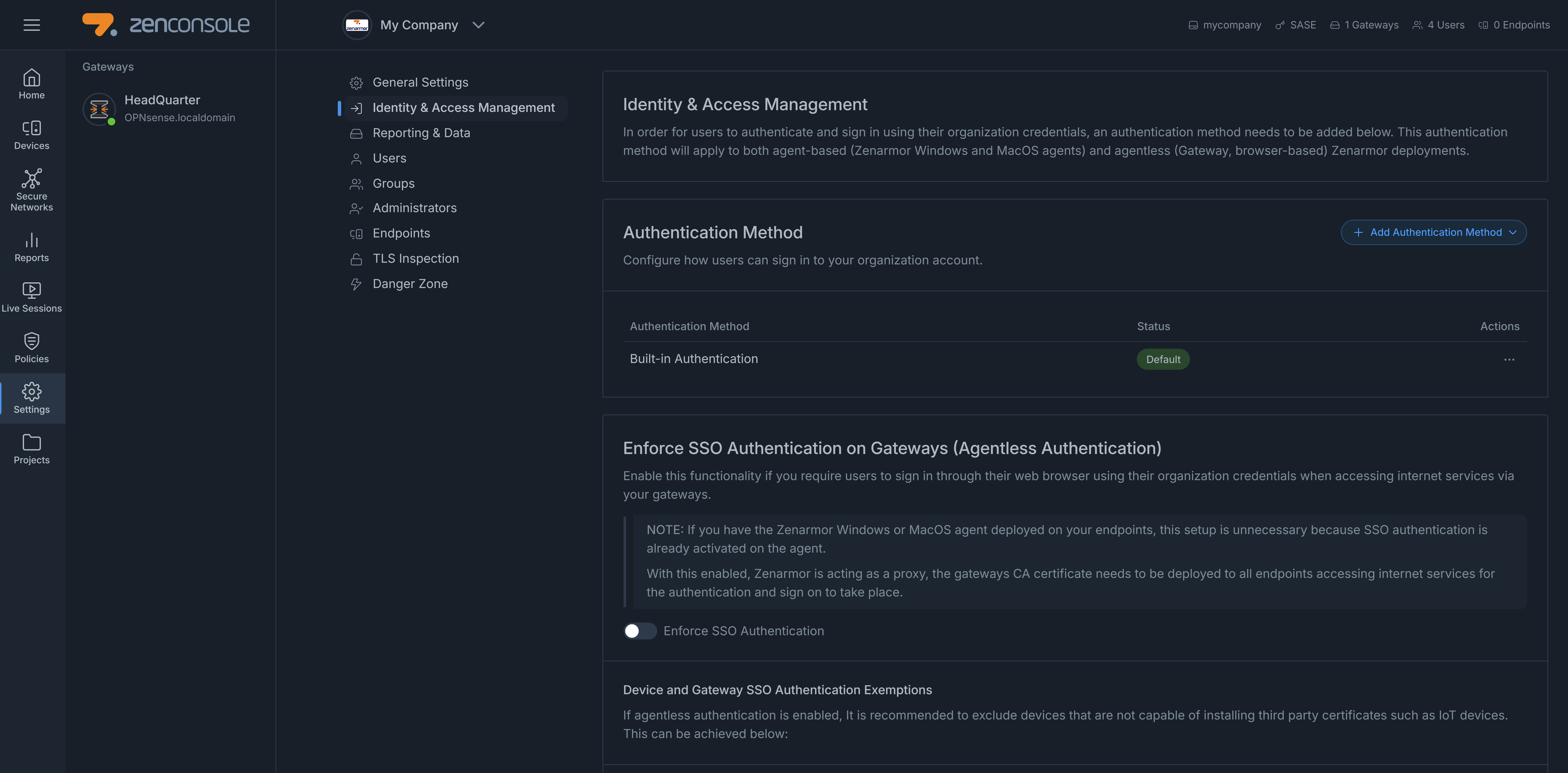Identity & Access Managemen page