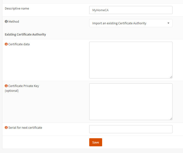 Import an Existing Certificate Authority