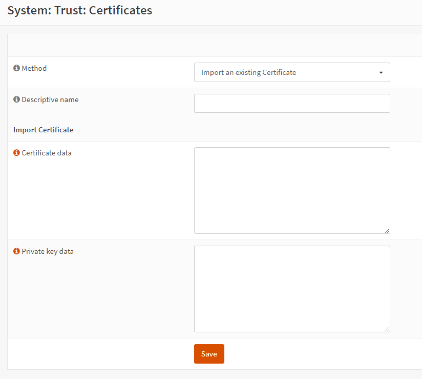 Import an Existing Certificate
