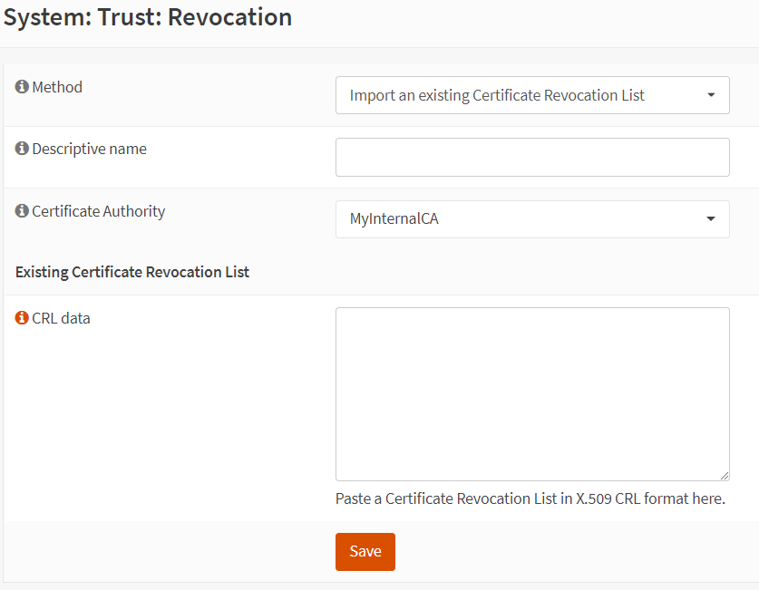 Import an Existing Certificate Revocation List