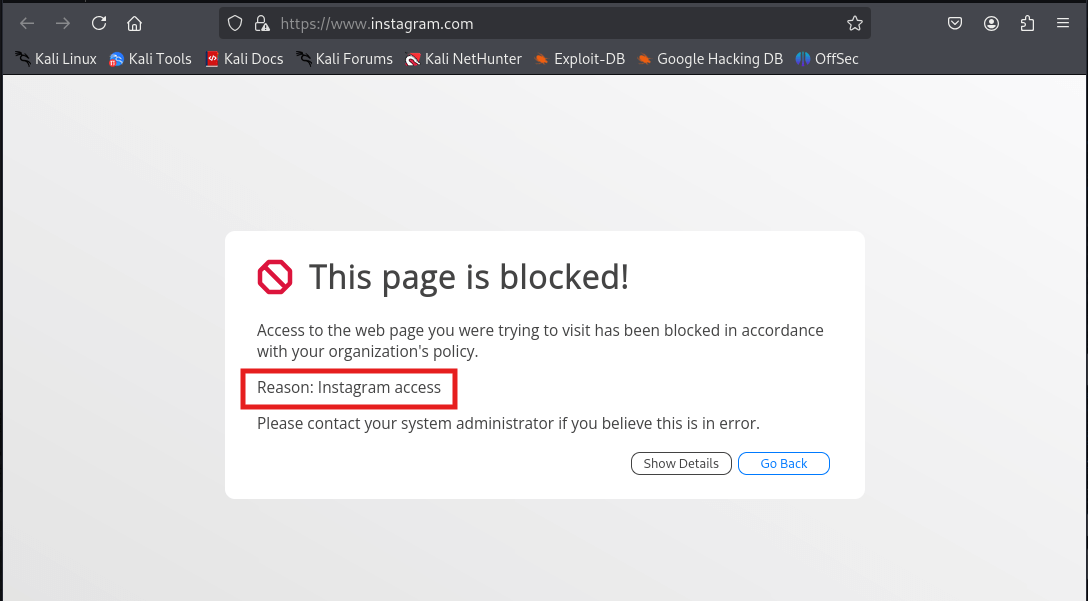 Instagram  Access Blocked