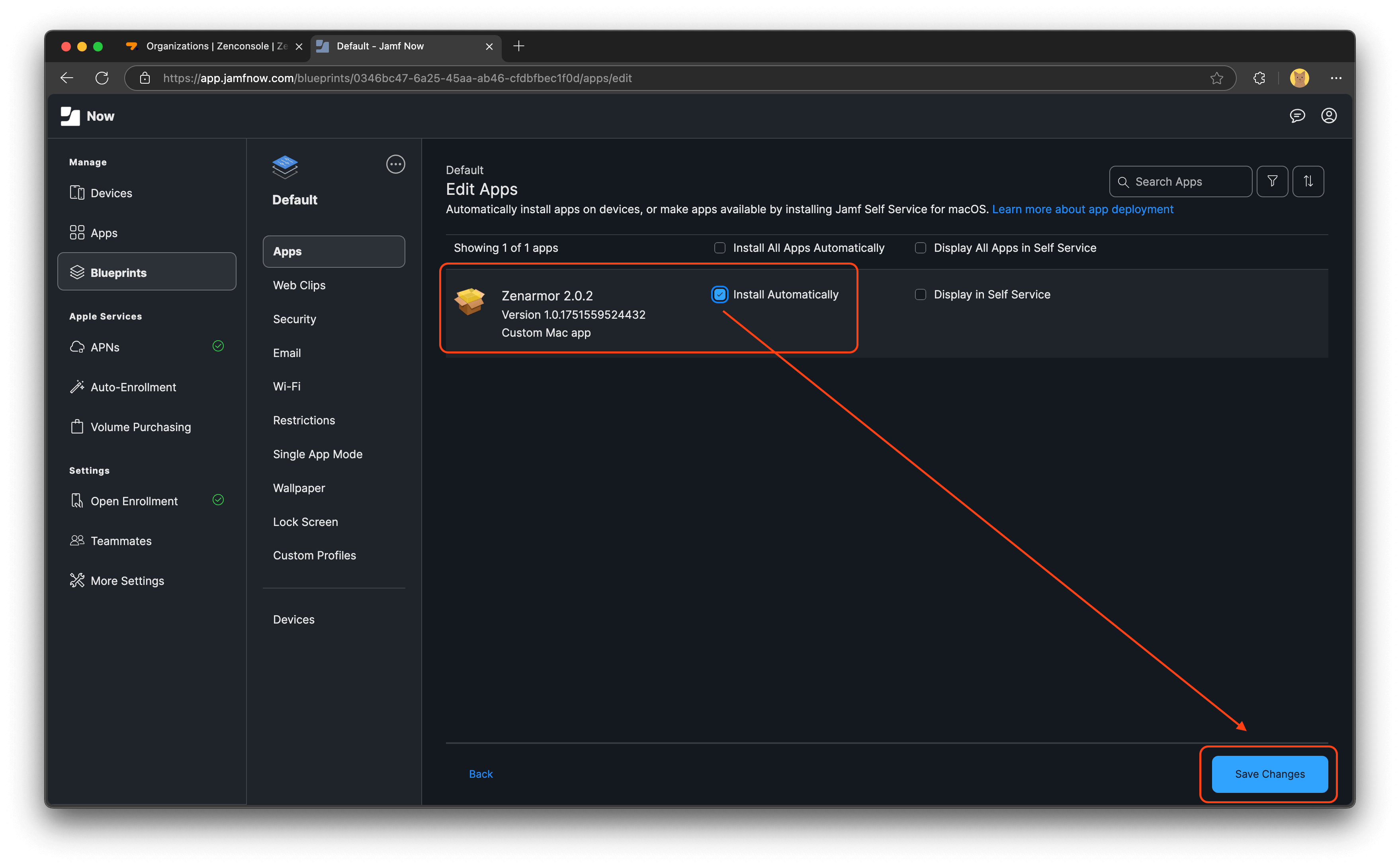 Adding the Application to the Blueprint Channel-2