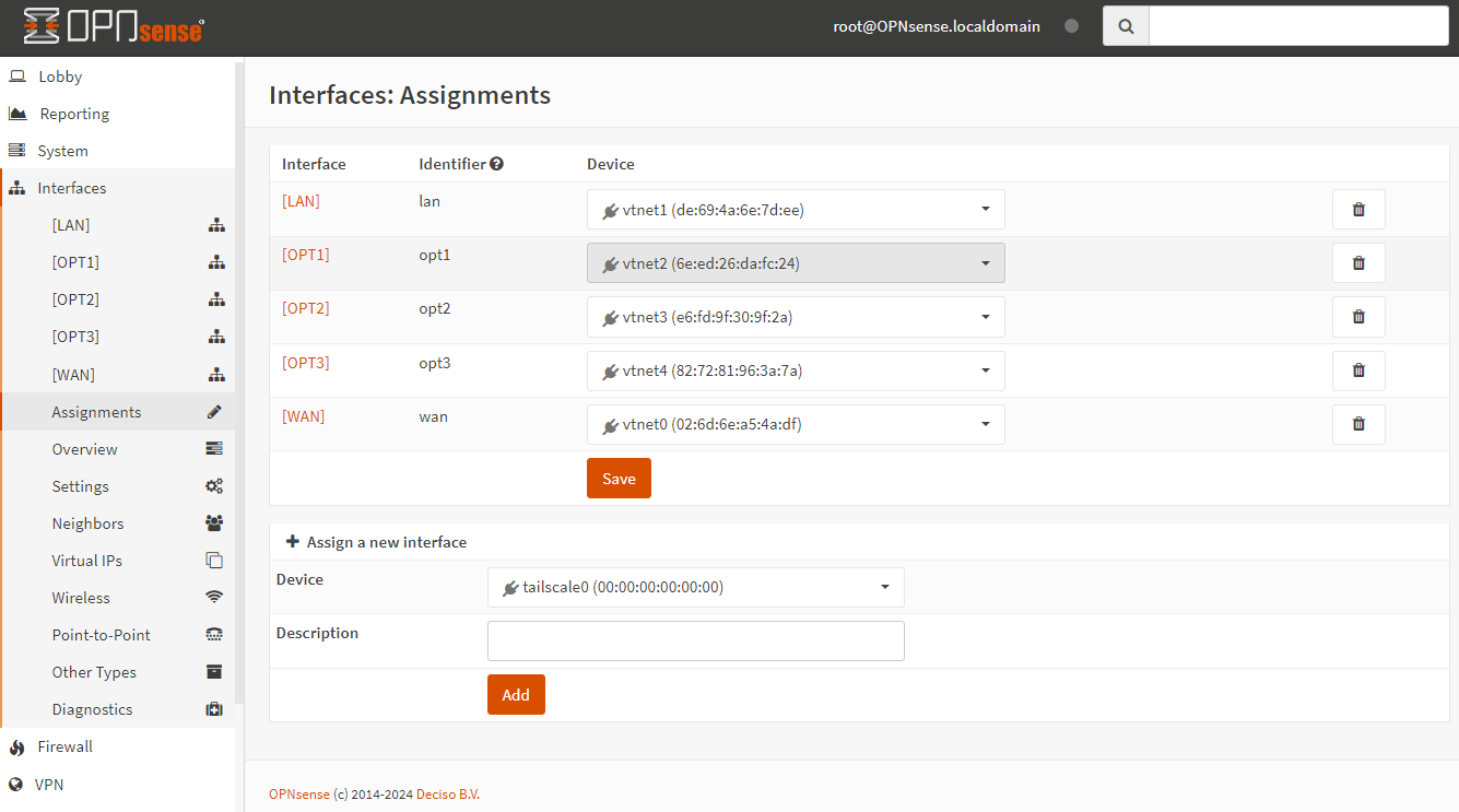 Tailscale Interface Assignment on OPNsense