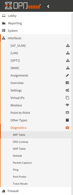 OPNsense Interface Diagnostics