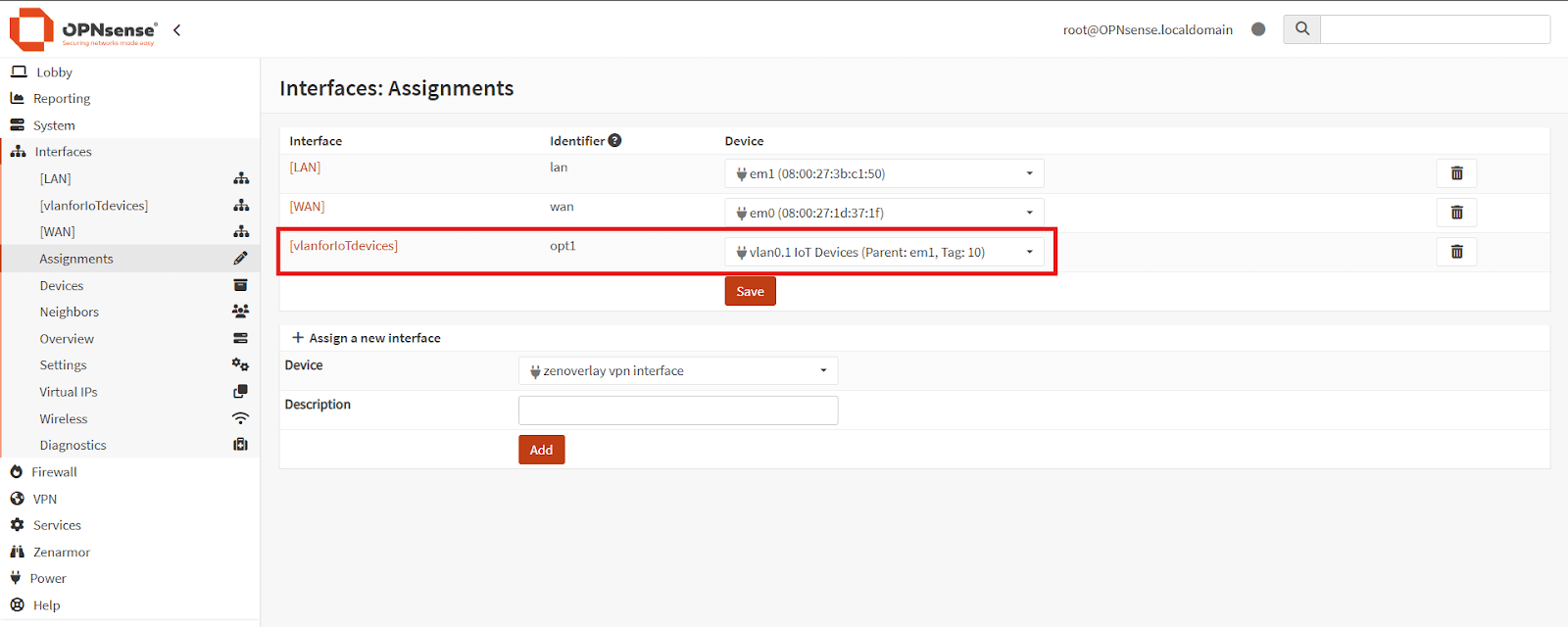 Interfaces on OPNsense