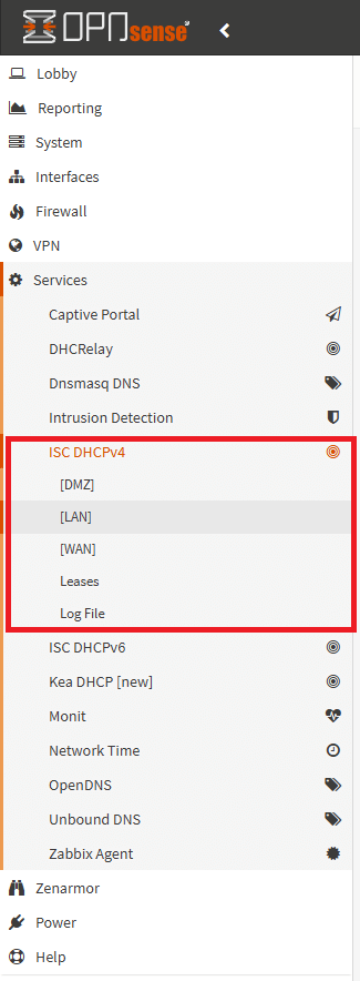 isc-dhcpv4-menu