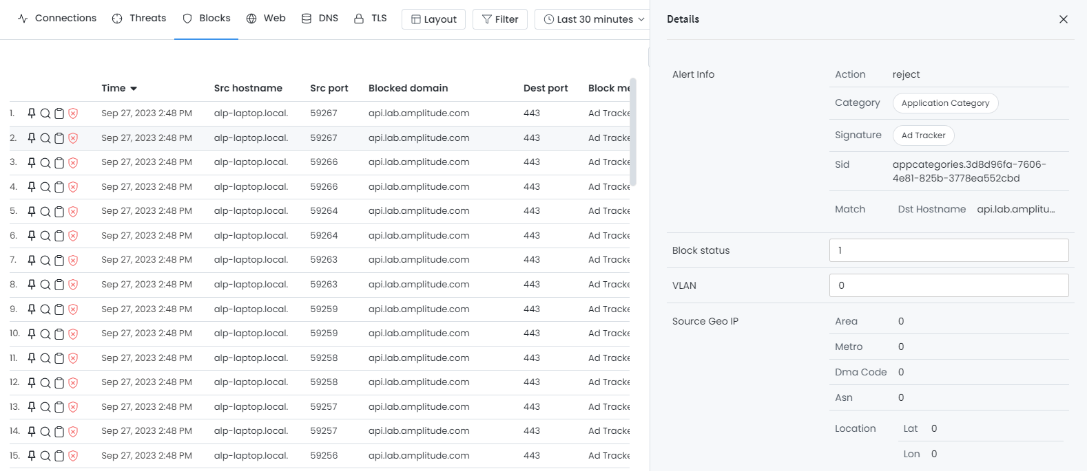 Live Blocked Sessions Explorer