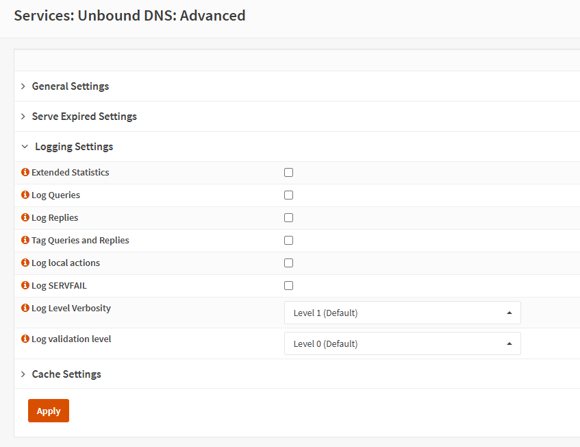 Logging Settings
