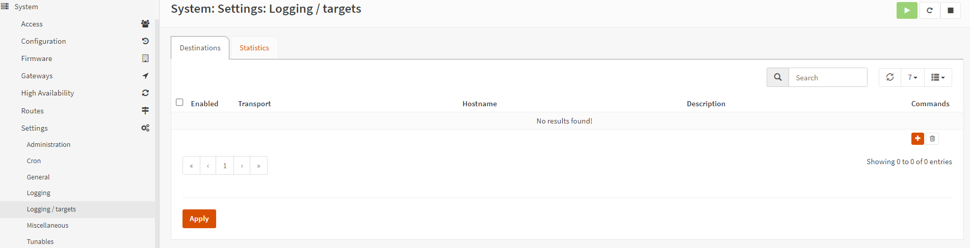 Adding Logging targets on OPNsense