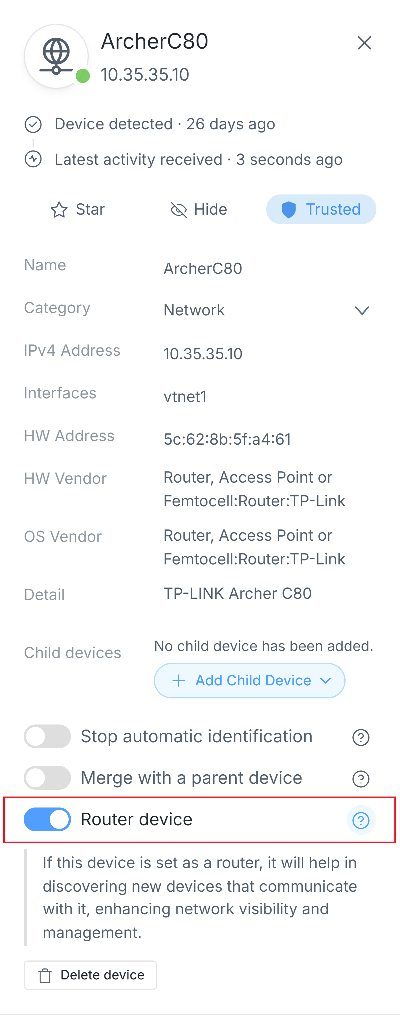 Marking as Router