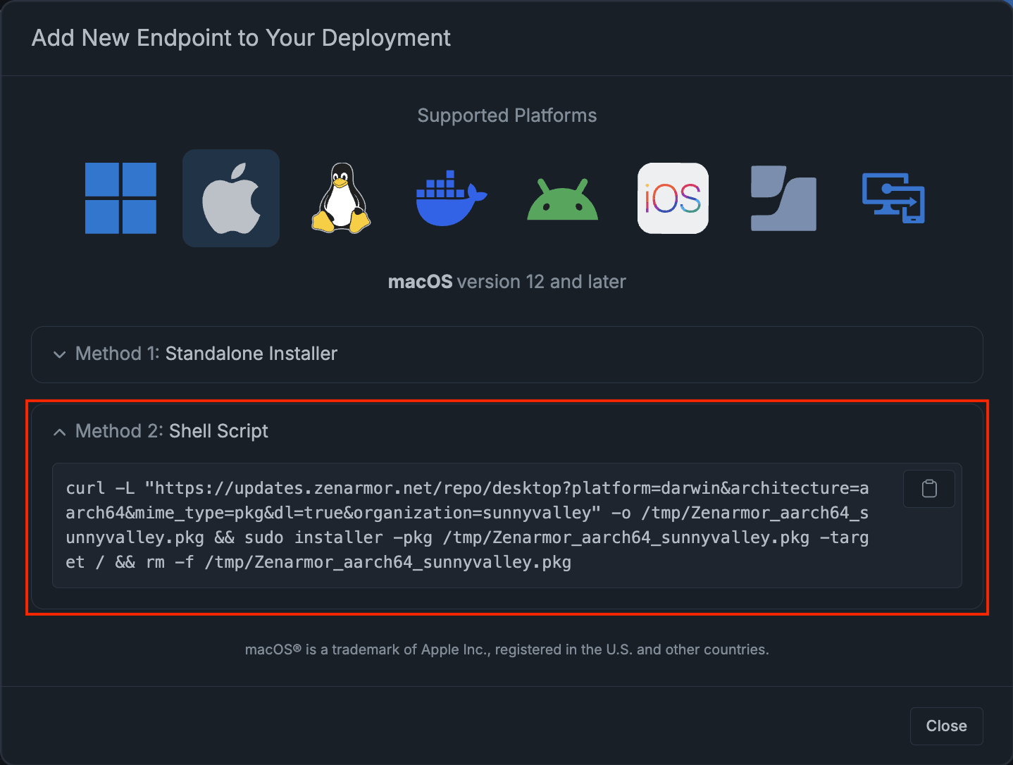 Adding a macOS Endpoint on Zenconsole - zenarmor.com