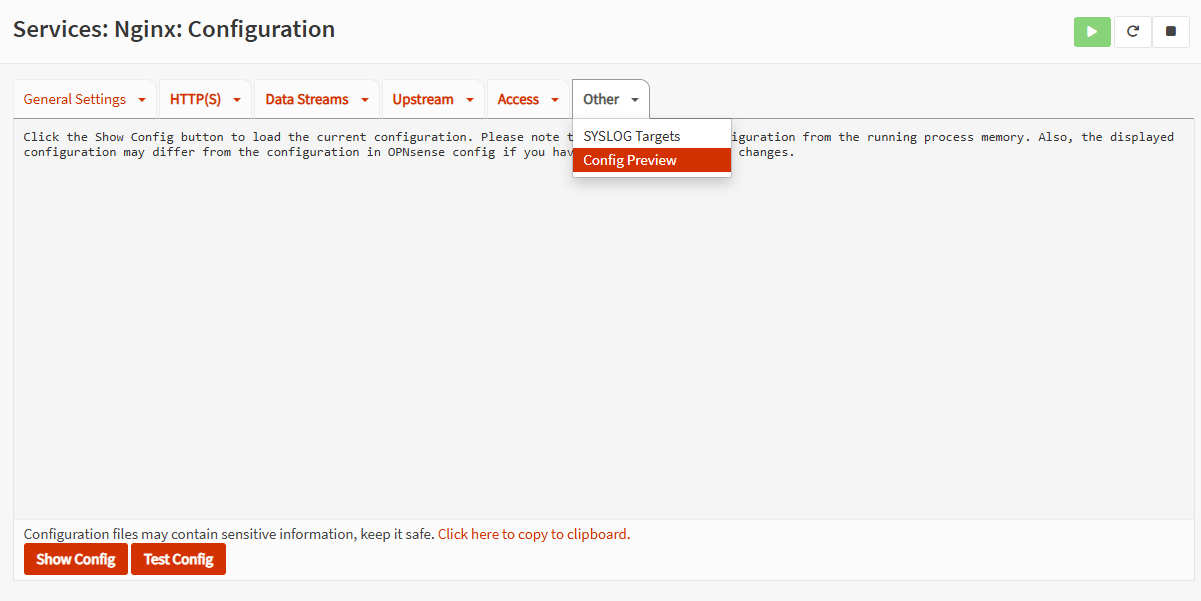 NGINX Configuration Preview