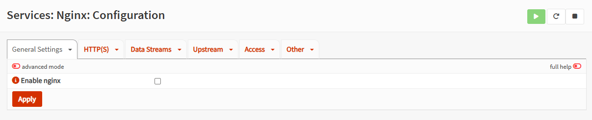 NGINX General Settings