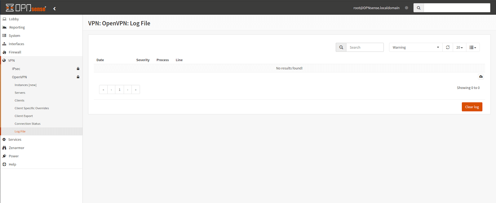 OPNsense OpenVPN Logs