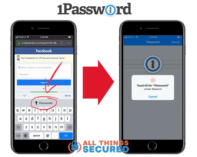 Facebook autologin with 1Password