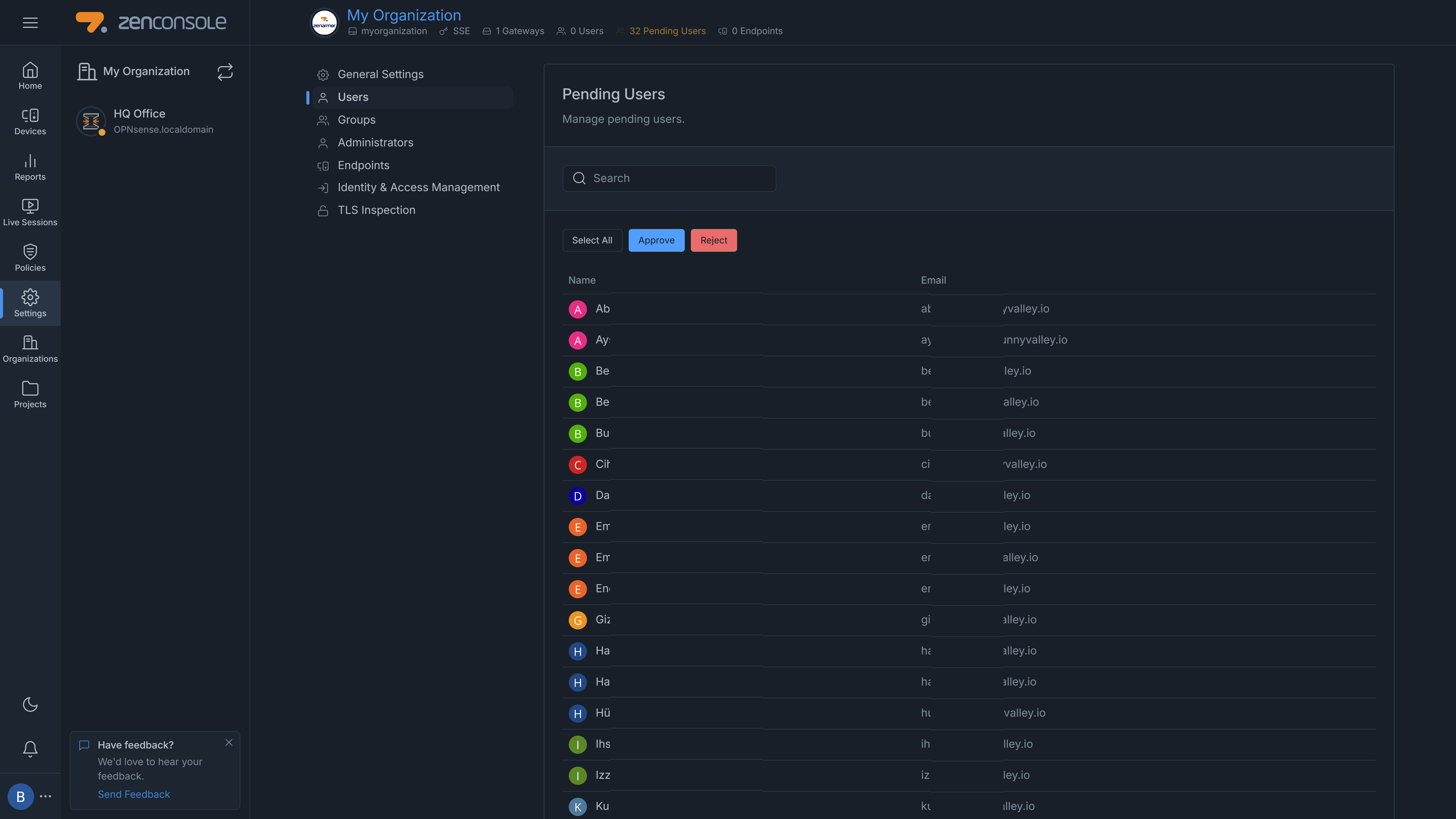 Pending Users