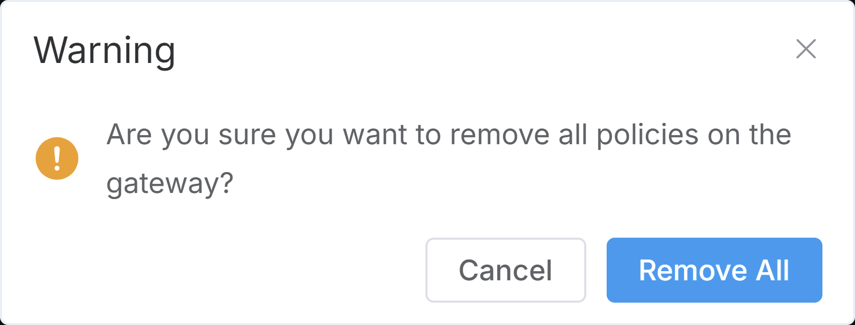 Notification for policy removal