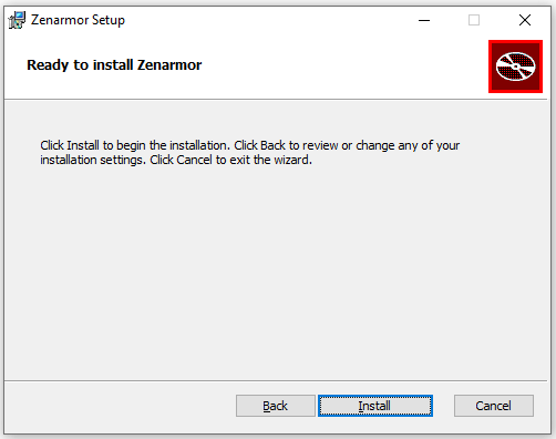 Starting Zenarmor Installation on Windows