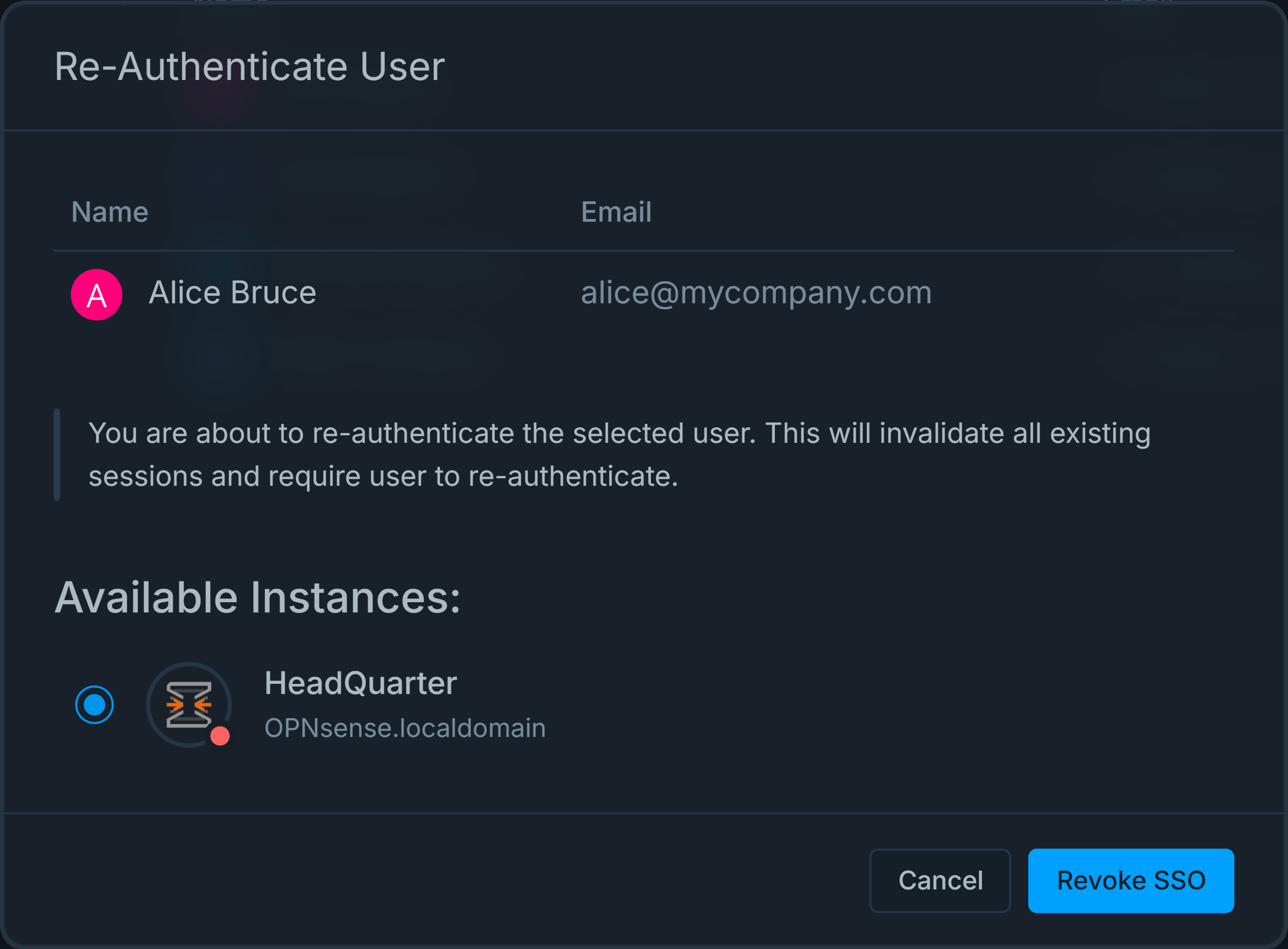 Re-authenticate User