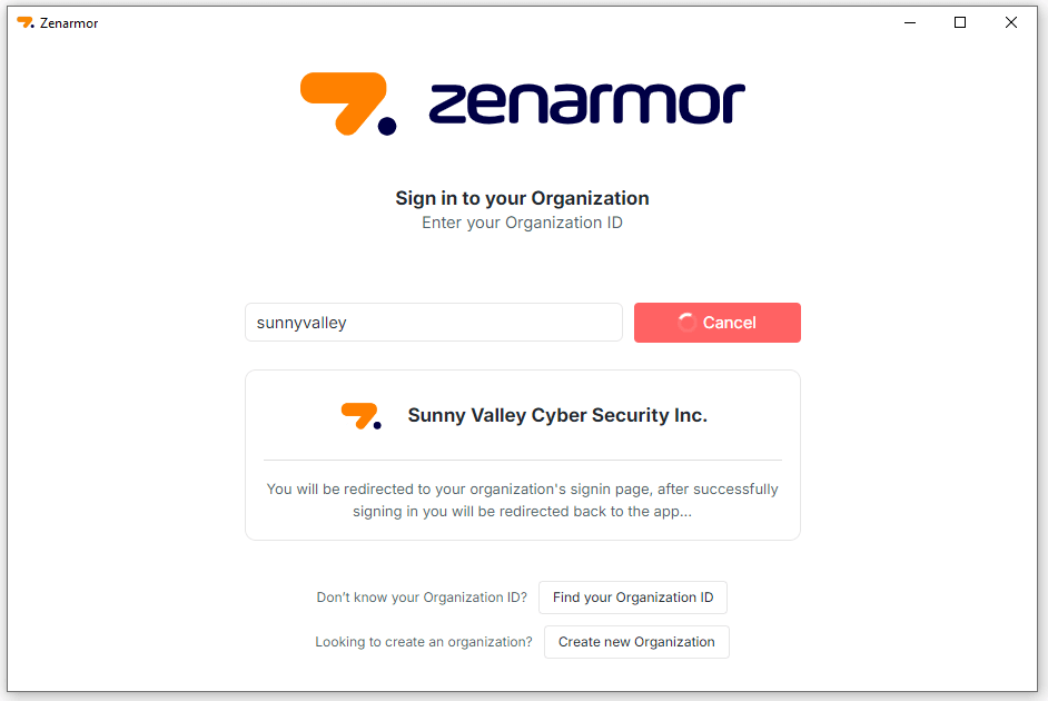Redirecting Organization Sign-in Page on Zenconsole