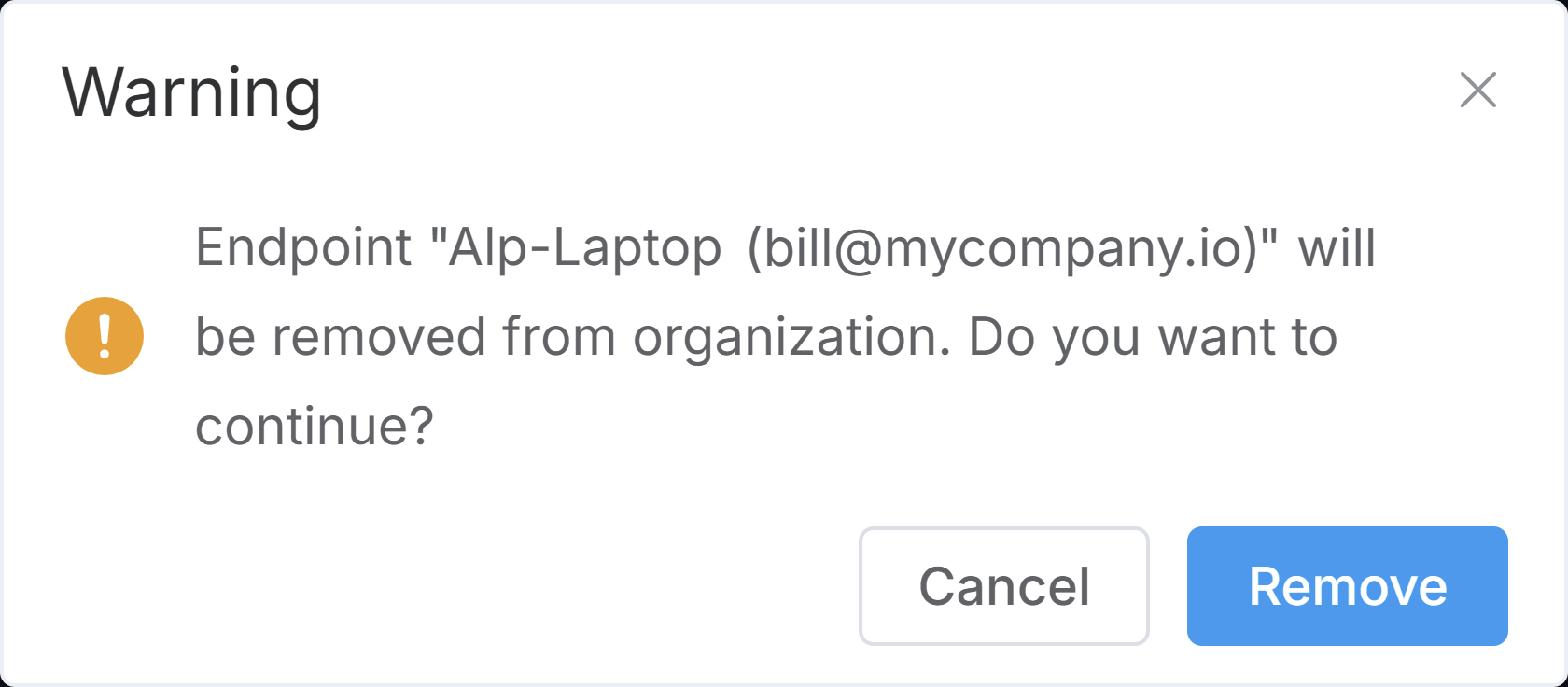 Endpoint Removal Notification