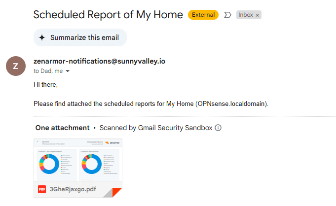 Received Report Emails