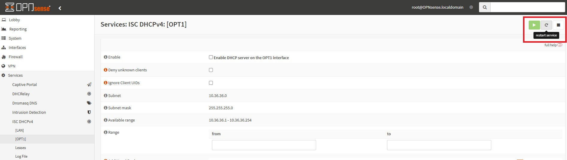 Restart DHCP