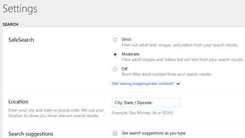 Enforce safesearch on Bing