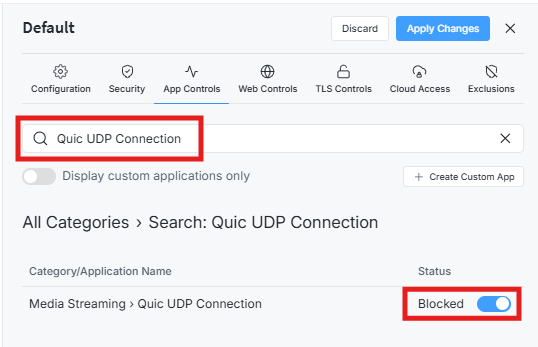 Search for Quic UDP Connection