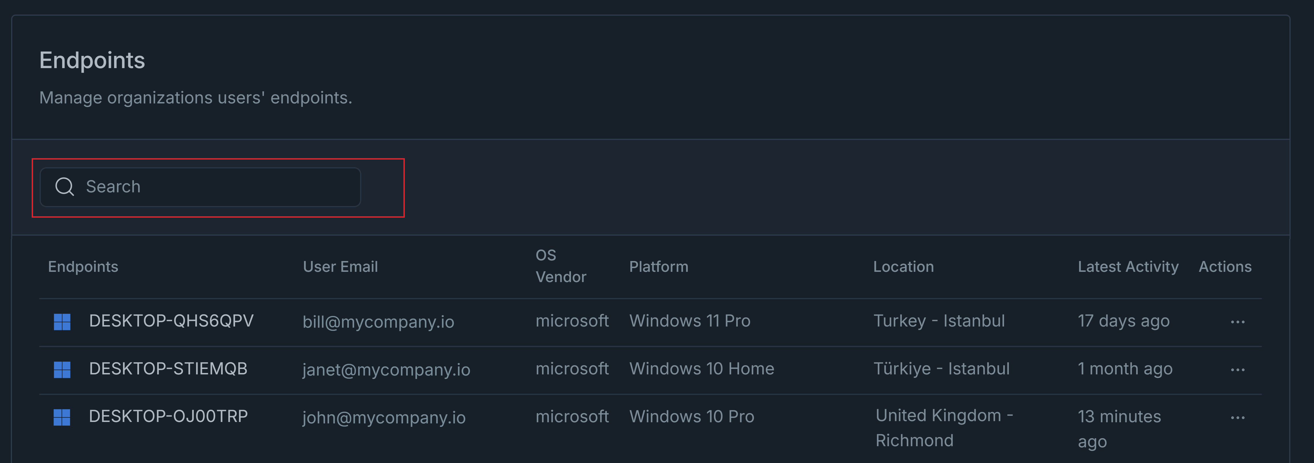 Searching Endpoints