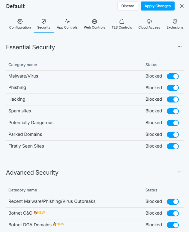 Security Rules for Default