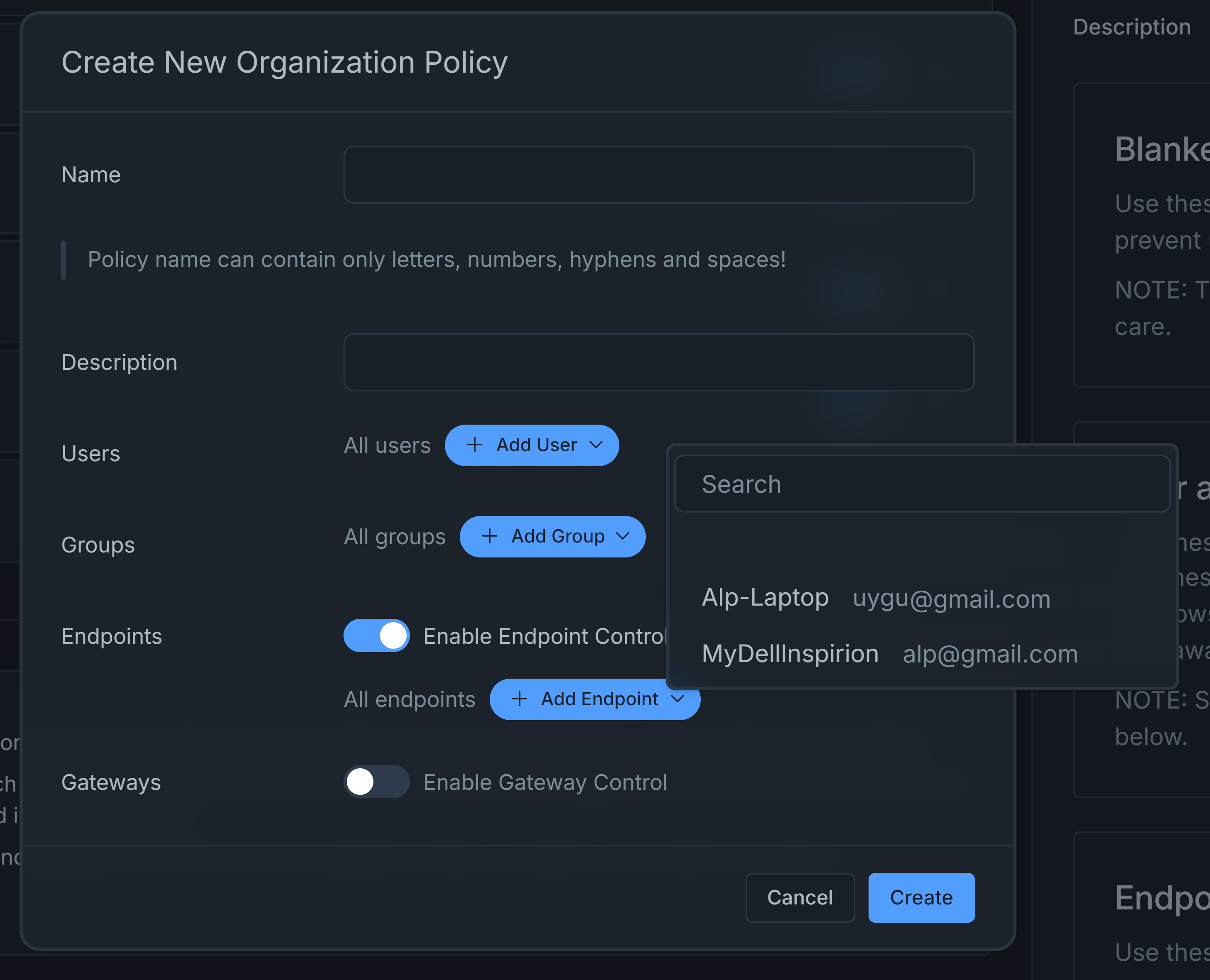 Selecting Endpoints