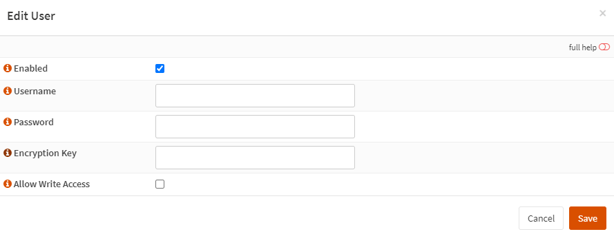 Add SNMPv3 user on OPNsense