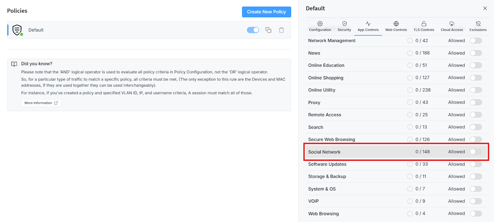 Search for Social Network Category